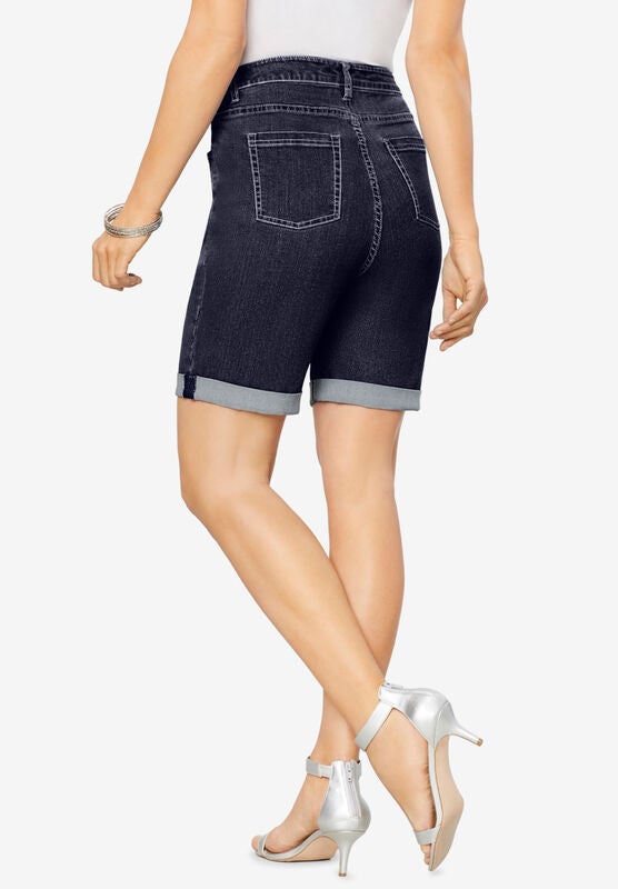 Roamans Womens Plus Size Cuffed Denim Short